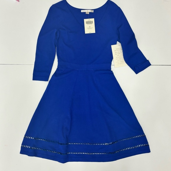 NWT Boston Proper Blue Long Sleeve Sweater Dress XS - Picture 4 of 12
